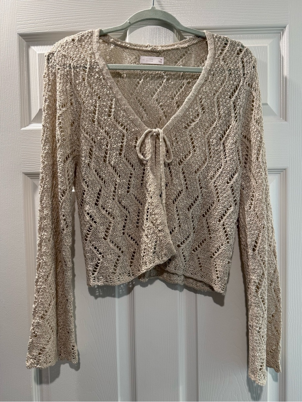 Lauren Conrad Crochet Tie-Front Sweater